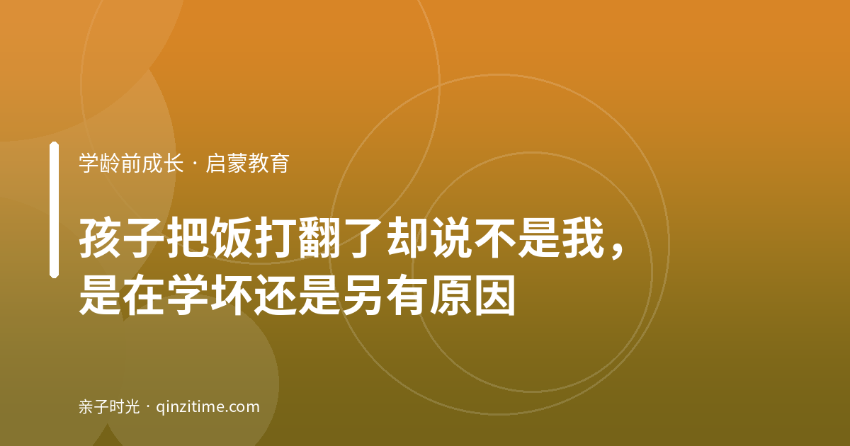 孩子把饭打翻了却说不是我，是在学坏还是另有原因