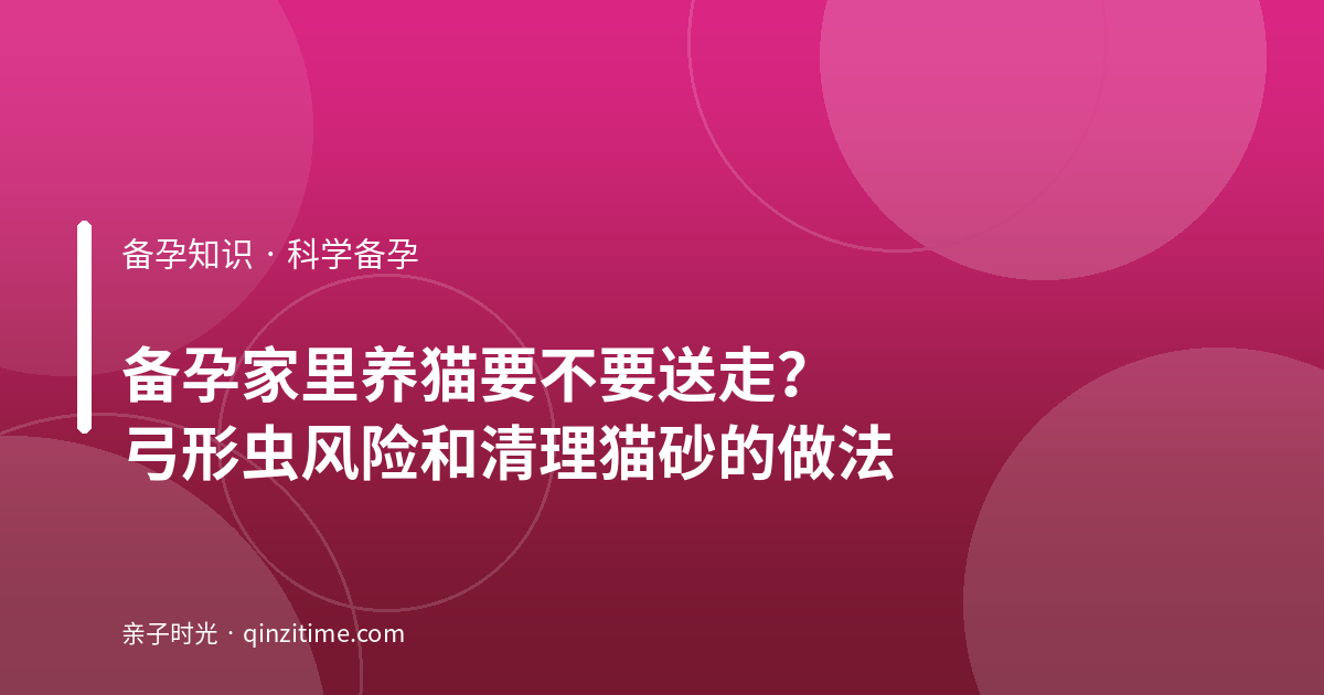 备孕家里养猫要不要送走？弓形虫风险和清理猫砂的做法